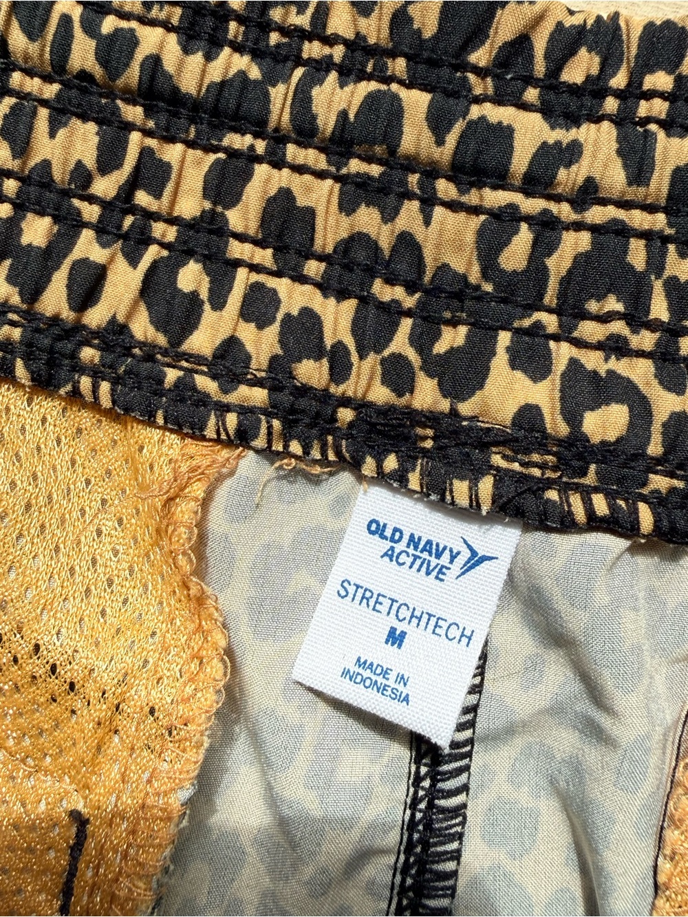 Old Navy Leopard Print Athletic Shorts AND Old Navy Black Bike Shorts (2) - Picture 3 of 6